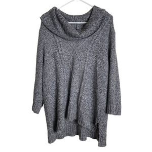 Avenue Woman's Cowl Neck Gray Knit Sweater Sz 18/20